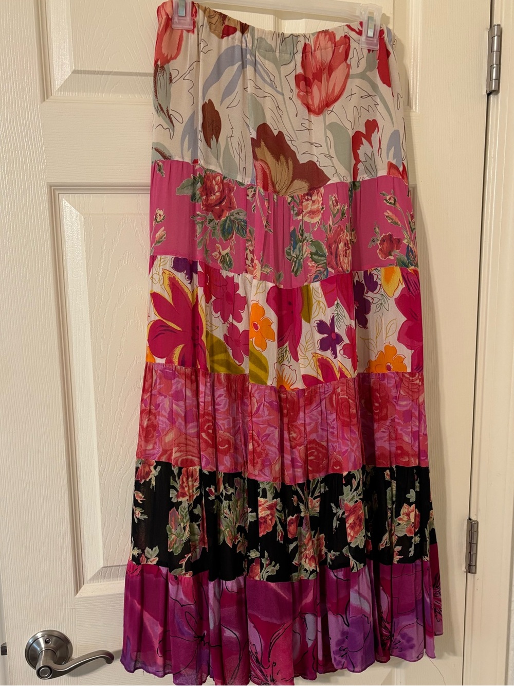 Coldwater Creek Floral Tiered Maxi Skirt Floral